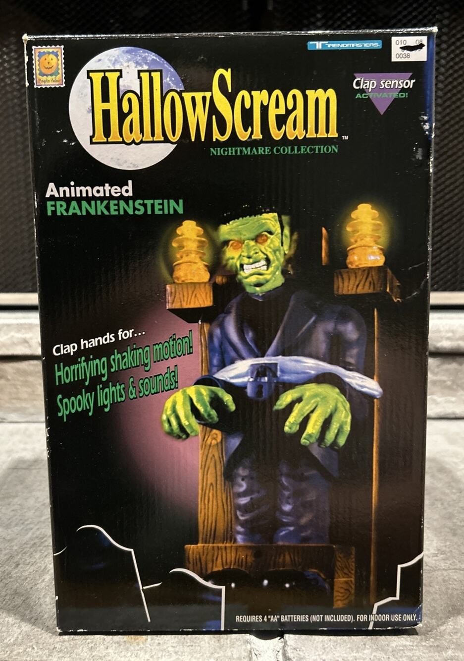 Vintage 1998 Trendmasters HallowScream Animated Frankenstein Clap Sensor NIB